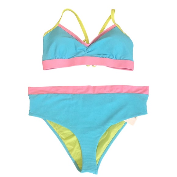 NWT Body Glove 3X Spectrum Drew Plus Size High Waist High Cut Bikini Set Cheeky - Picture 3 of 11